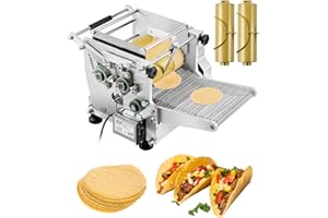 VEVOR Electric Tortilla Maker, Automatic Corn Tortilla Making Machine with Non-Stick Coating and Two Molds(4 in + 6 in), Elec