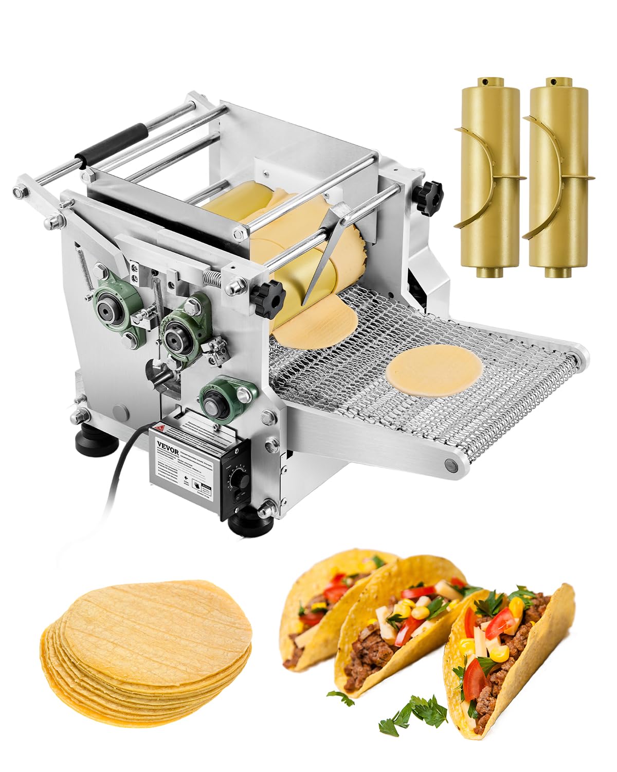 Photo 1 of ****USED / UNTESTED **** VEVOR Electric Tortilla Maker, Automatic Corn Tortilla Making Machine with Non-Stick Coating and Two Molds(4 in + 6 in), Electric Chapatti Machine Suitable for Produce Sopes Roti Pita Tortilla Pizza