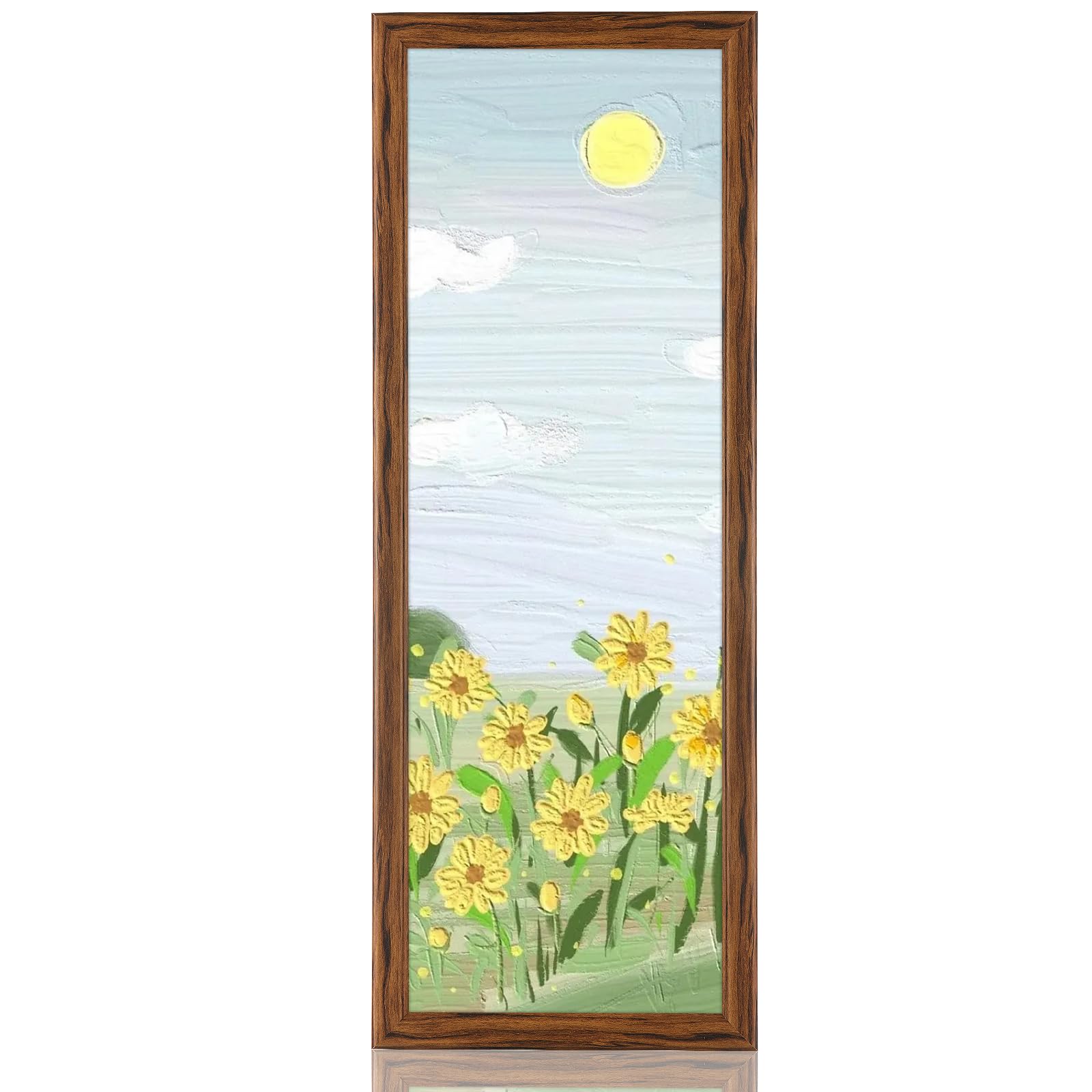 Photo 1 of 12x36 Wood Frame Brown, Rustic Natural Wooden 36x12in Poster Picture Frame, Distressed 12 x 36inch Woodgrain Gallery Photo Frame with HD Plexiglass, Horizontal Vertical Wall Mounting Display 1pcs