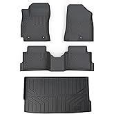 Cartist Floor Mats and Cargo Liner Fit for Hyundai Kona 2024 2025 2026 (No Electric Model) Limited | N Line | SE | SEL Accessories All Weather TPE 1st & 2nd Row Car Rear Trunk Mats