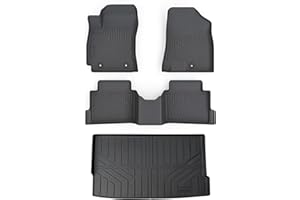 Cartist Floor Mats and Cargo Liner Fit for Hyundai Kona 2024 2025 2026 (No Electric Model) Limited | N Line | SE | SEL Accessories All Weather TPE 1st & 2nd Row Car Rear Trunk Mats