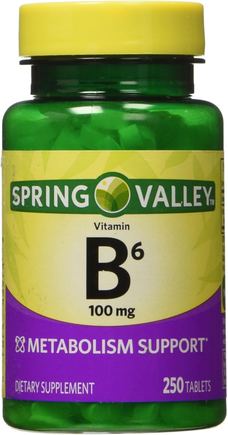 Spring Valley - Vitamin B-6 (Pyridoxine) 100 mg, 250 Tablets: Health & Personal Care