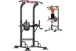 SogesHome Pull Up Bar and Dip Station, Heavy Duty Adjustable Home Gym Equipment for Strength Training, Multifunctional Workou