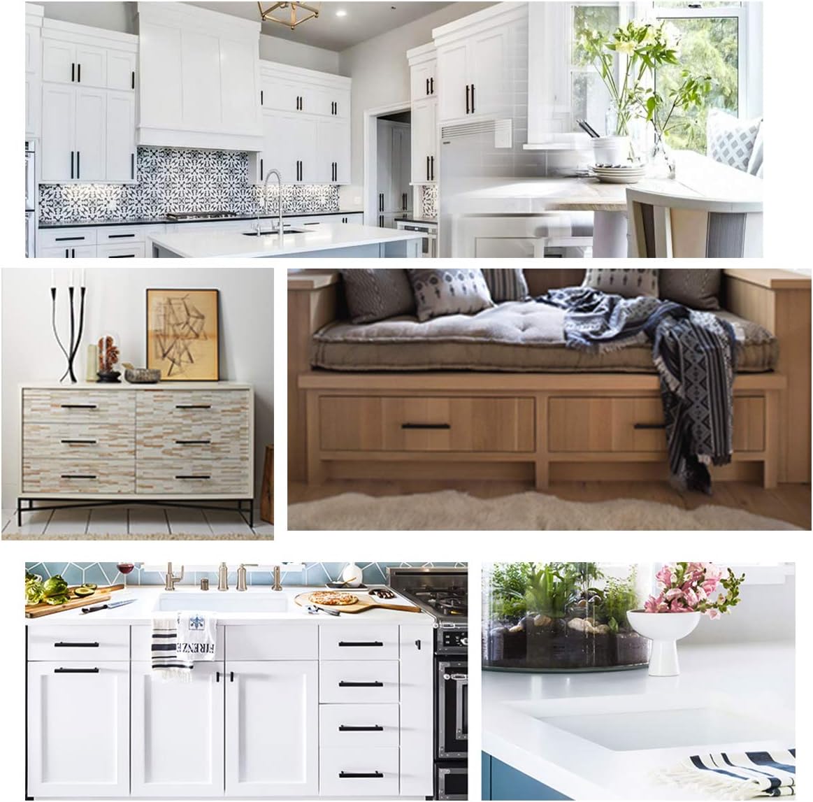 Peaha 115mm Drawer Pulls Black T Cabinet Pulls Stainless ...