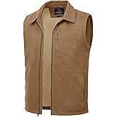 TBMPOY Men's Winter Vest Casual Sherpa Fleece lined Full Zip Lightweight Vest Outerwear Warm Cotton Travel Jackets