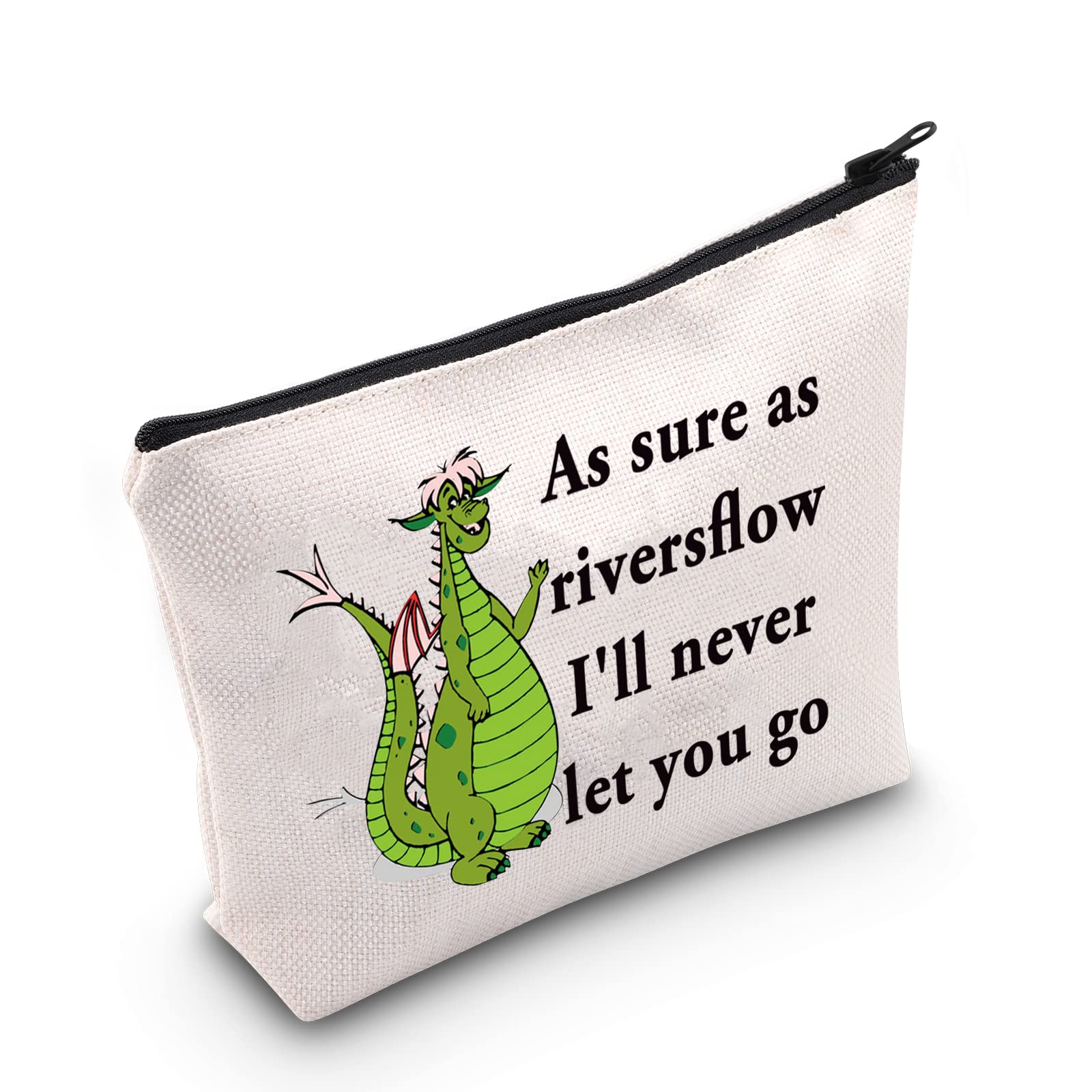 LEVLO Dragon Pete Movie Cosmetic Bag Dragon Movie Fans Gift As Sure As Riversflow I'll Never Let You Go Makeup Zipper Pouch Bag For Women Girls, As Sure As