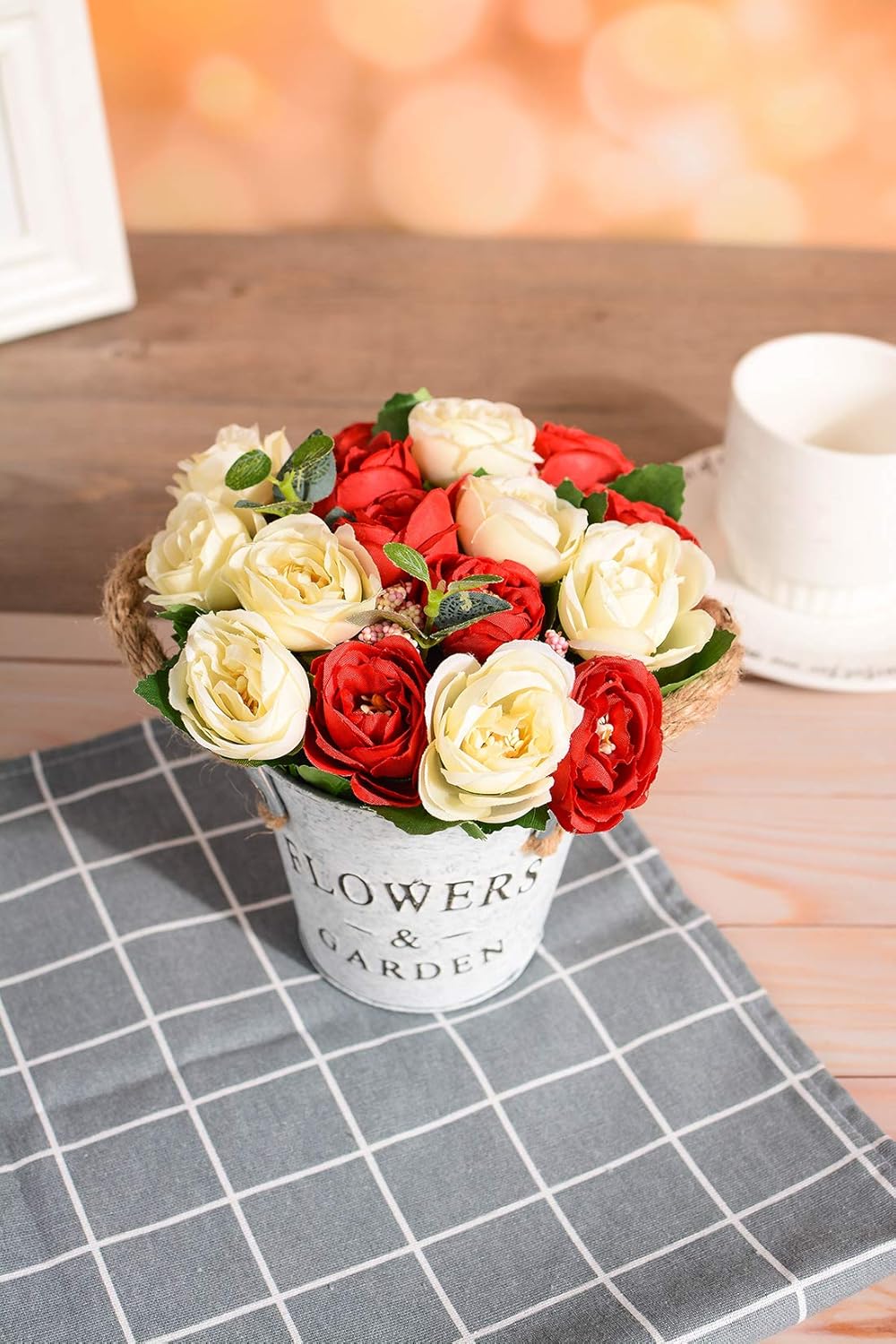 Charmly Artificial Flowers Potted European Style Design Silk Daisy Arrangements Bonsai House Office Restaurant Table Centerpieces Windowsill Decor Daisy Spring Yellow Artificial Flowers