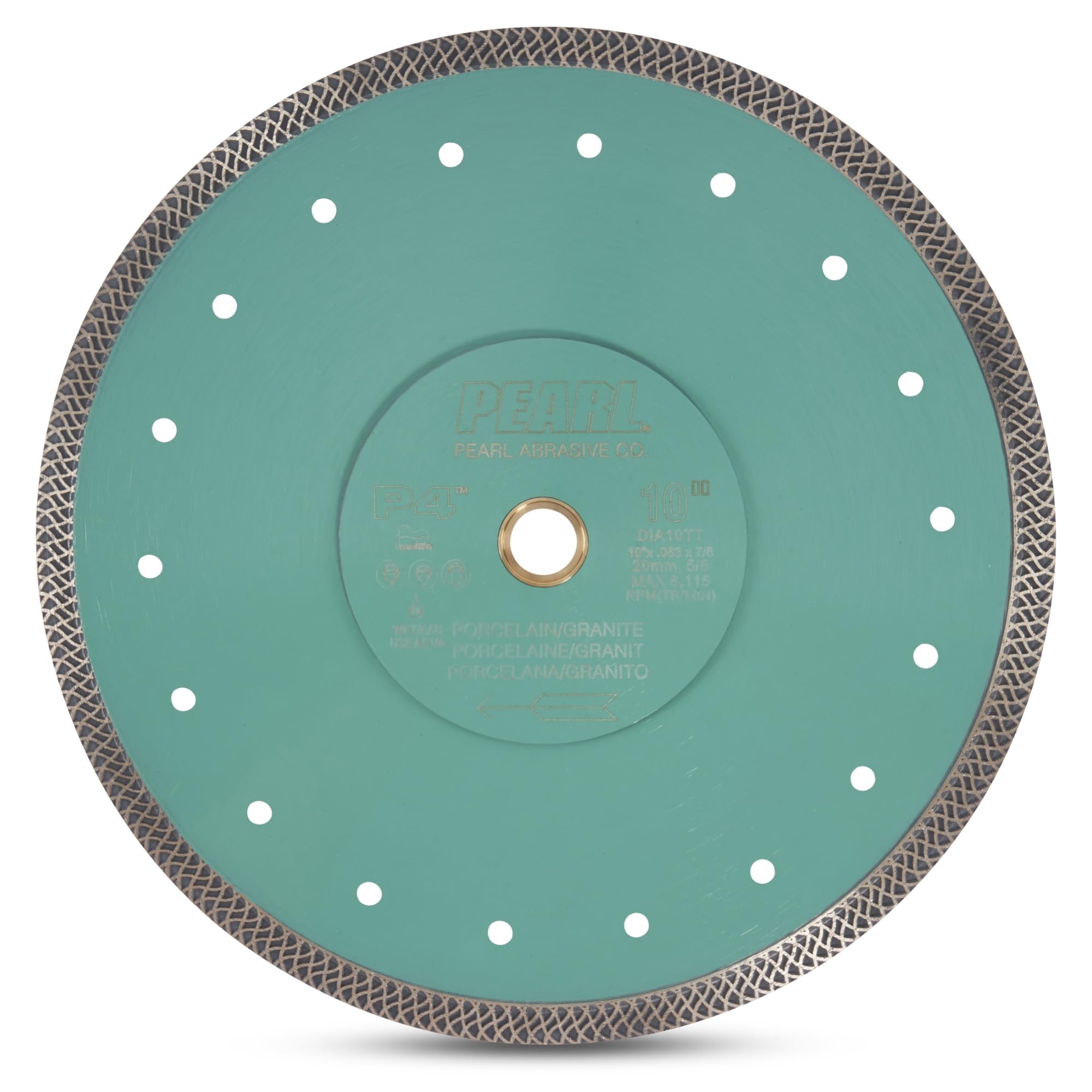 Pearl Abrasive P4 DIA10TT Turbo Mesh Blade for Porcelain and Granite 10 x .063 x 7/8, 20mm, 5/8