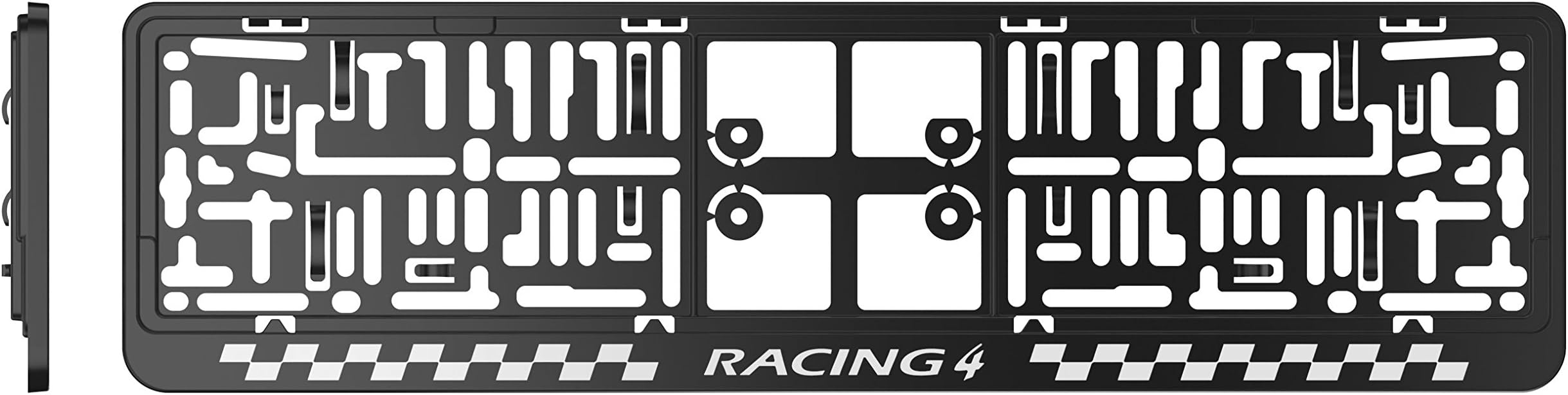 A PAIR (2x) DACAR PAINT BLACK Superb Quality Car Registration License Number Plate UNIVERSAL Surrounds Holders Frames - BARGAIN!