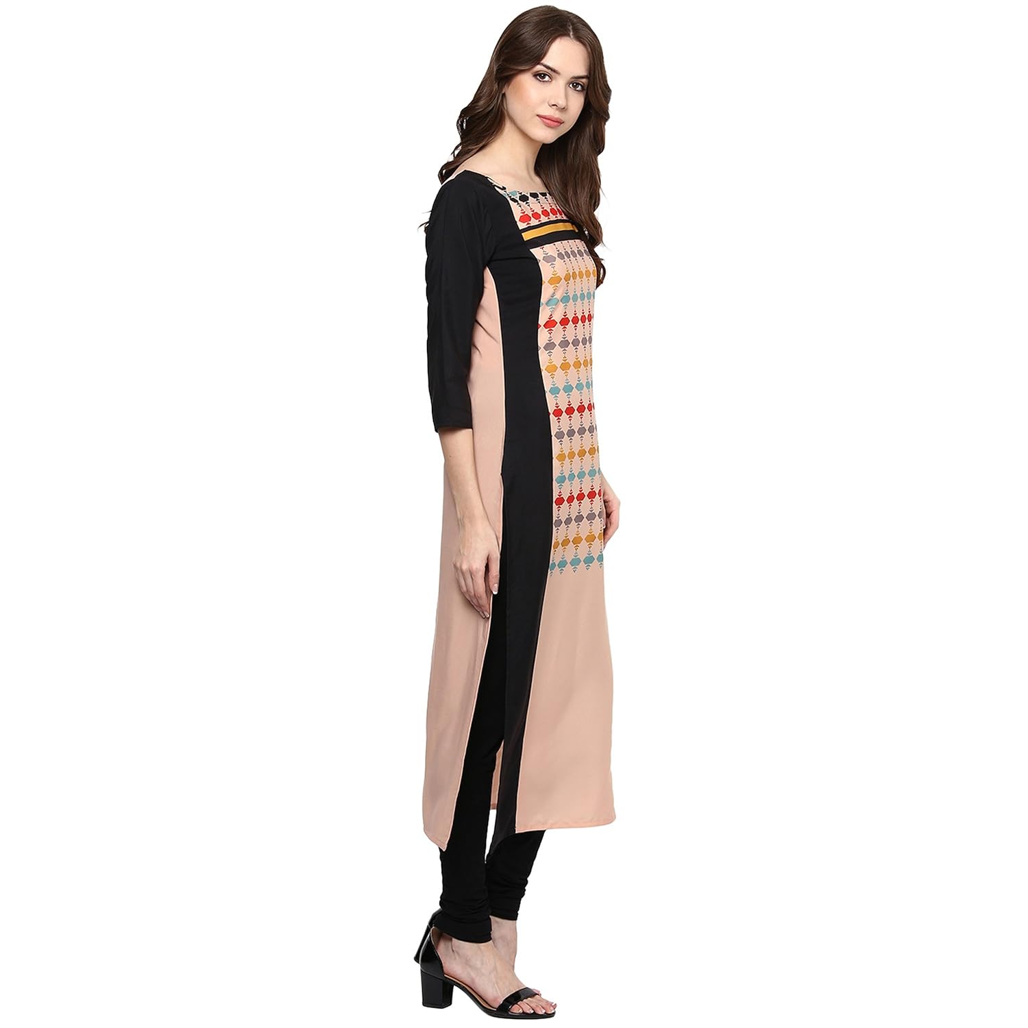 ziyaa women's straight crepe kurta