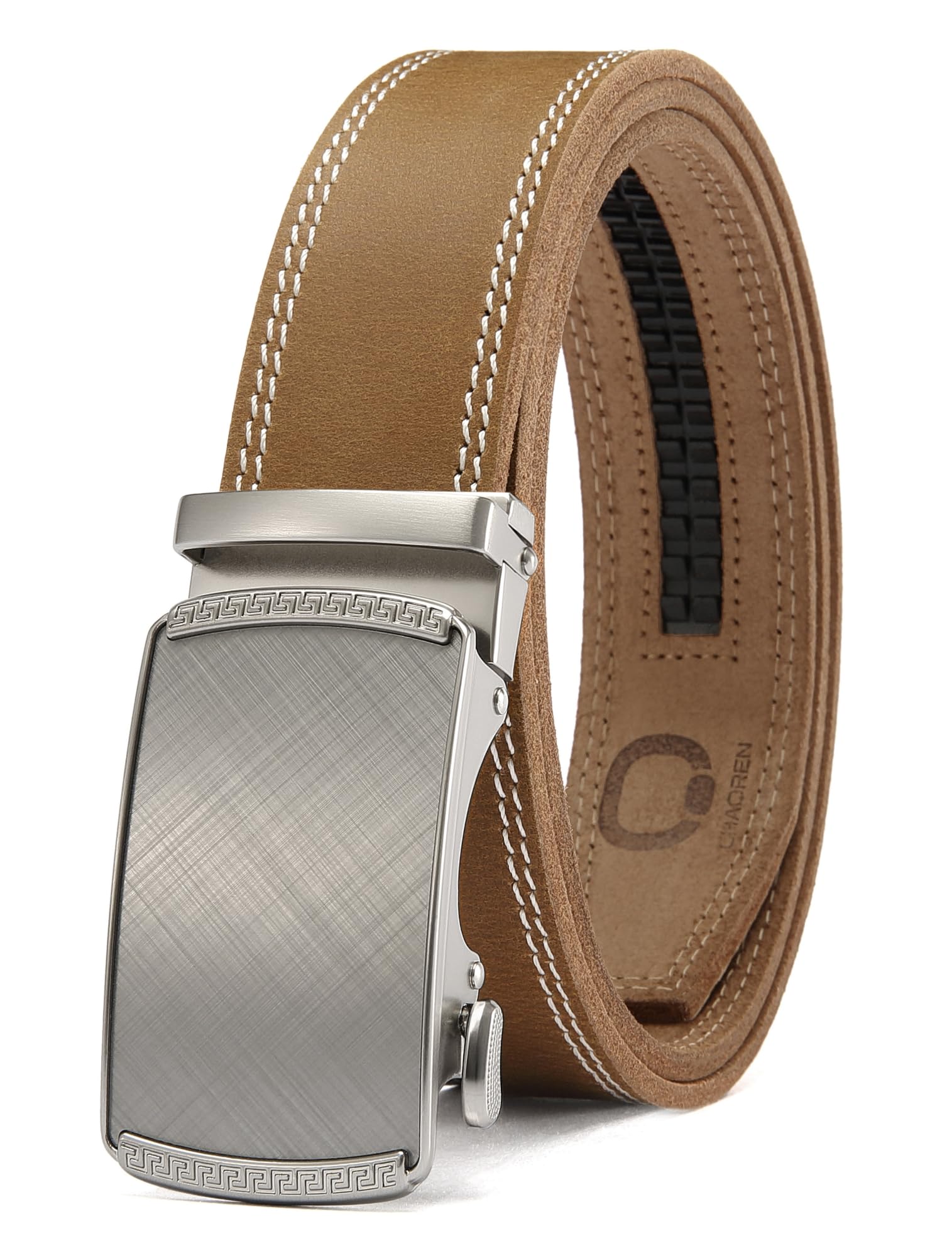 CHAOREN Mens Belt Leather Ratchet Belt - Customizable Fit, Effortless Style (35mm) Image
