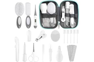 POPYJAN Baby Healthcare and Grooming Kit for Newborn Kids, 24PCS Upgraded Safety Baby Care Kit, Newborn Nursery Health Care Set, Baby Care Product (Grey White)