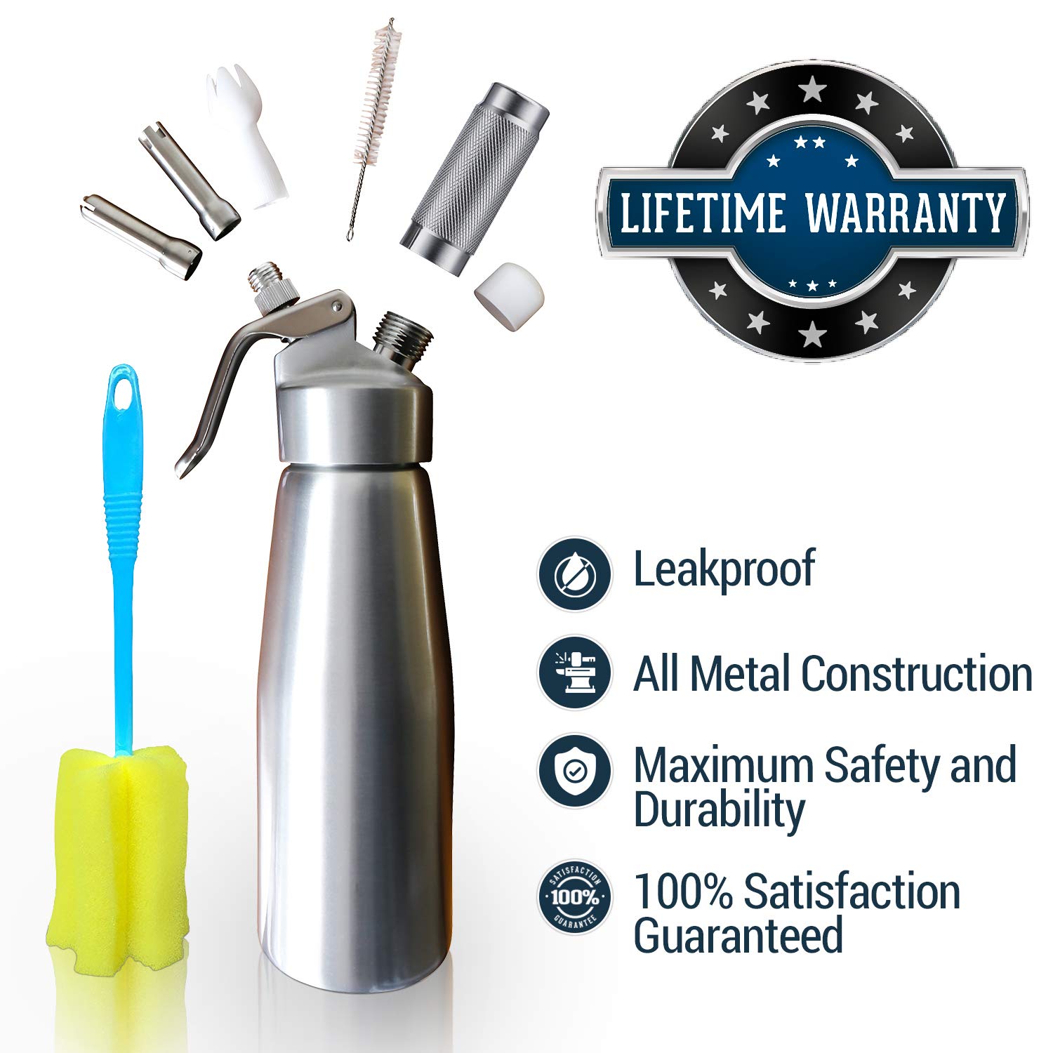 Animato Whipped Cream Chargers Dispenser Nitro Cold Brew Coffee Maker Whipping Siphon