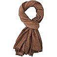 GERINLY Cotton-Linen Scarves Mens Stripe Crinkle Long Scarf Fashion Wrap Shawl for Travel