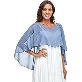 Pukguro Sheer Shawls and Wraps for Evening Dresses Chiffon Capes for Women Soft Wedding Cover Up