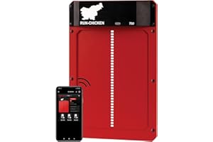 Run-Chicken Door T50 – Automatic Chicken Coop Door Opener, Battery Powered & Weatherproof Aluminum, Smart App & Timer Control, Predator Proof, Easy Install, Reliable All-Season Performance (Red)