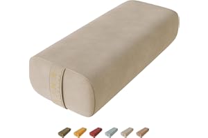 AJNA Yoga Bolster Pillow - Luxurious 100% Organic Vegan Suede - Yoga Bolster for Restorative Yoga - Rectangular Yoga Pillow with Carry Handle - Machine Washable Cover