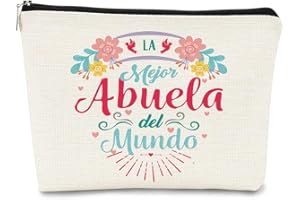 BARPERY Mothers Day Gifts for Grandma Abuela Grandmother Gifts Makeup Bag Gifts Ideas for Grandma,Spanish Makeup Bag,Best Grandma Cosmetic Bag for Women,Grandma Grandmother Abuela Mother's Day from Grandkids