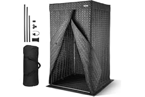 VEVOR Portable Vocal Booth, 6.56 ft Height, Pro-Grade Recording Studio with Travel Bag, Mobile Tablet Stand, Thickened Soundp