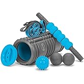 Dr. Scholl’s 5-in-1 Stretch and Recovery Massager Set, Includes Hollow Core Massage Roller with End Caps, Muscle Roller Stick, Stretching Strap, Double Lacrosse Peanut, and Plantar Fascia Relief Ball