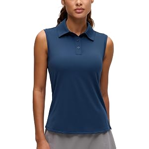 CRZ YOGA Sleeveless Golf Polo Shirts UPF 50+