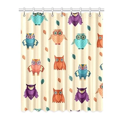 Amazon Com Owl Pattern Print Window Curtain Panels Door