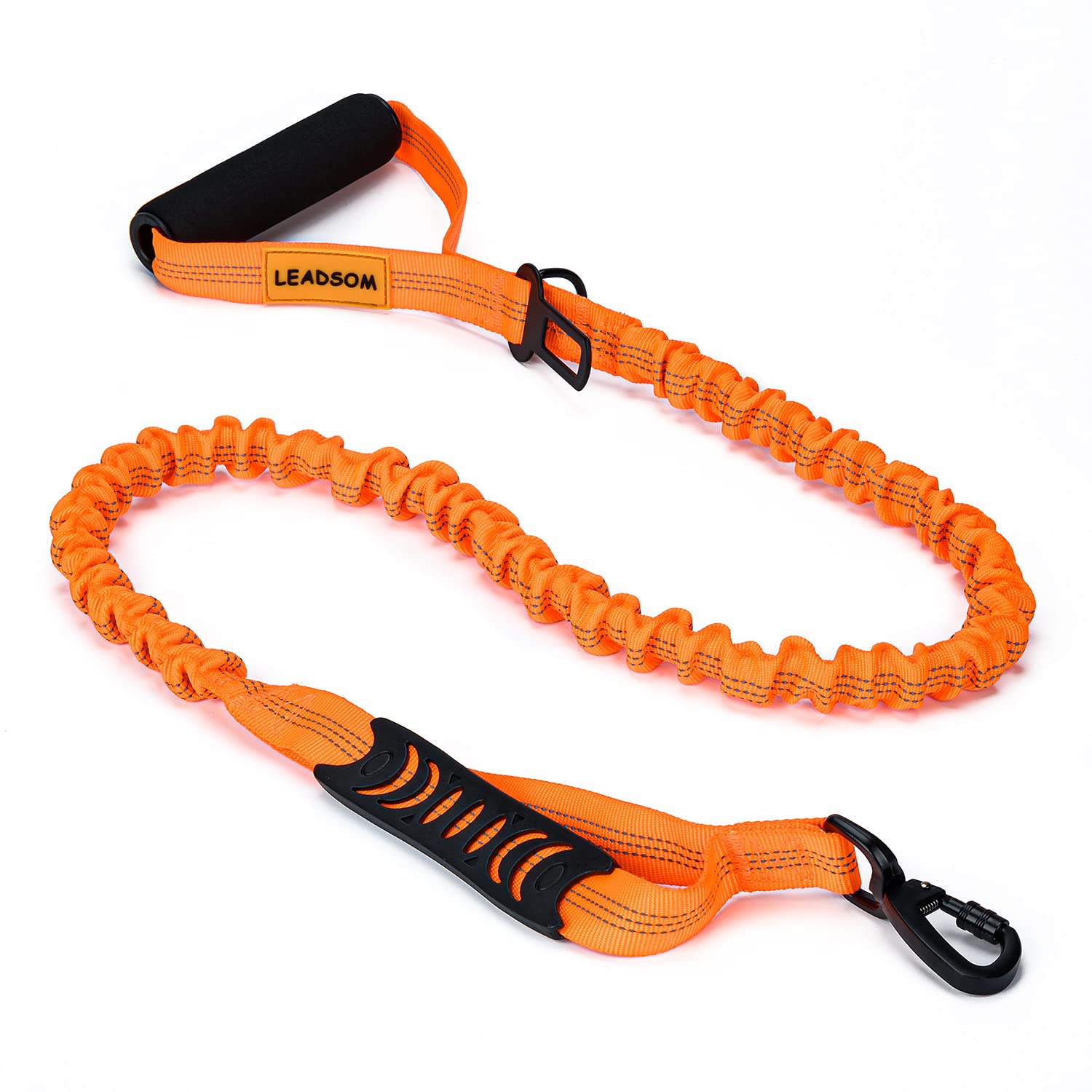 LEADSOM 6FT Highly Reflective Heavy Duty Elastic Bungee Medium and Large Dog Leash Shock Absorbing with Comfortable Padded Handle and Traffic Handle Suitable for Training — image 1