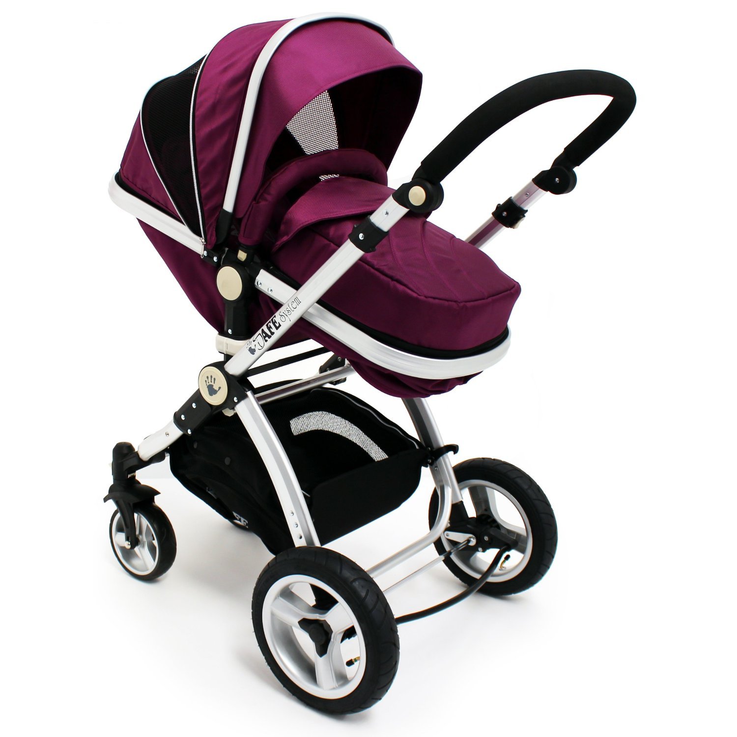 iSafe System Plum Trio Travel System Pram & Luxury Stroller 3 in 1