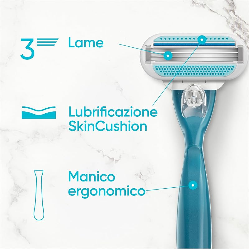 Smooth Donna Rasoio con 16 Lamette Di Ricambio