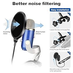 Aokeo Professional Microphone Pop Filter Mask