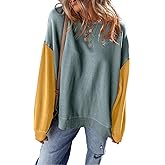 SHEWIN Sweatshirt for Women Casual Long Sleeve Crewneck Lightweight Pullover Tops Loose Sweatshirts
