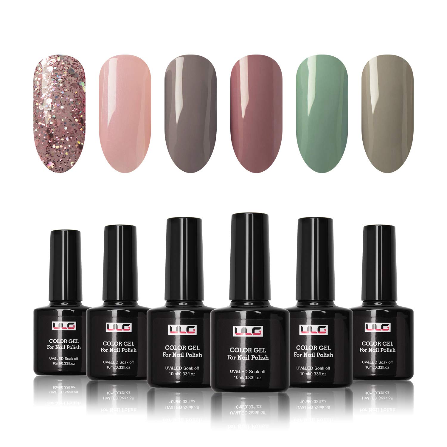 Amazon Com Gel Nail Polish Set 10ml 6 Fall Colors Ulg Soak Off Uv