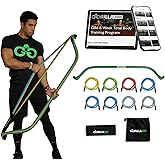 Gorilla Bow Original Portable Home Gym Resistance Bands and Bar System for Travel, Fitness, Weightlifting and Exercise Kit, Full Body Workout Equipment Set