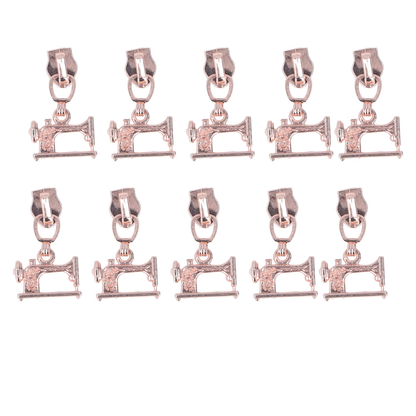 TOPINCN Zipper Pulls - 10 Pcs Metal Bag Zipper Pulls with Rose Gold Finish