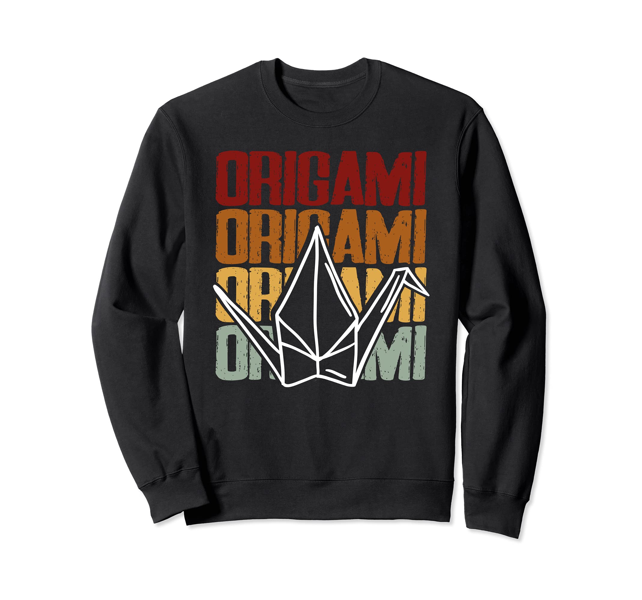 Retro Paper Crane Japanese Culture Paper Folding Origami Sweatshirt