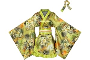 ASWTZ Women's Japanese Kimono Costume Traditional Geisha Short Robe Anime Printed Bathrobe Pattern Sleepwear