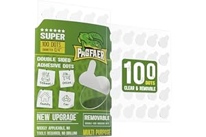 PAGFAER Glue Dots Double Sided, 100PCS Sticky Dots for Wall Decorations, Posters, Balloons - 0.4" Removable Clear Adhesive Dots, No Damage Museum Putty for Home & Party & Crafts Use