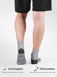 Airacker Athletic Quarter Socks with Cushion