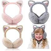 Adboros Cute Animal Ear Muffs Winter Warm Fluffy Cat Ear Earmuffs Cozy Ear Warmers for Girls Boys Kids Children Outdoor