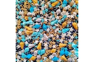 Homankit Space Theme Sprinkles Planet Rocket Stars Cookie Decorations Baking Cake Cupcake Topper Decoration 3.35 Ounce