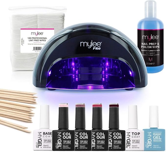 Mylee Gel Nail Polish Manicure Kit Black LED Convex Curing Lamp