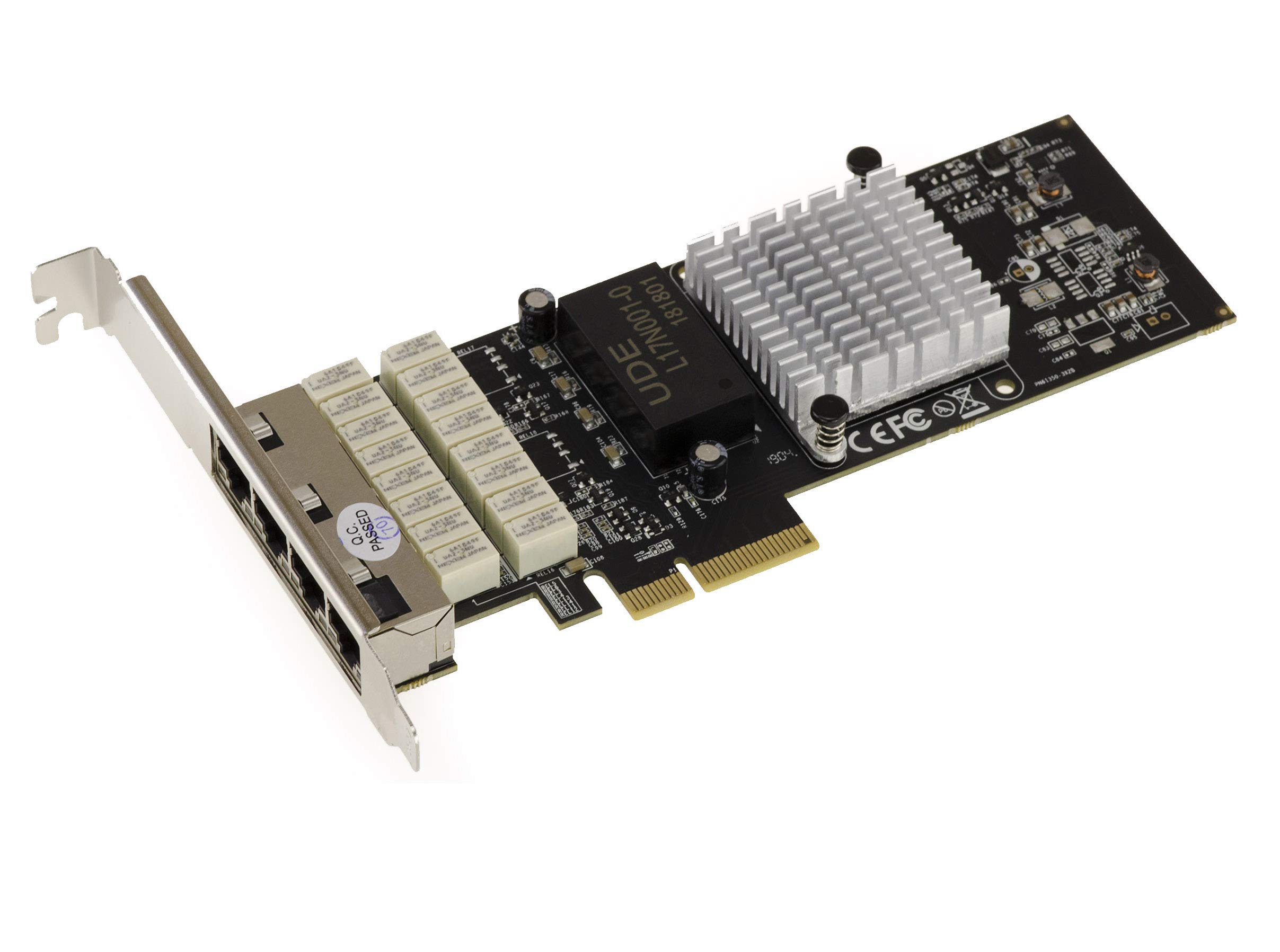 KALEA-INFORMATIQUE PCIe 1G network controller card with 4 Lan Gigabit Ethernet ports and LAN BYPASS function. Intel I350AM4 chipset