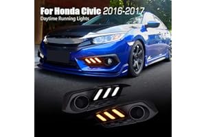 Allinoneparts LED Daytime Running Light Driving Lamps Replacement for 2016-2018 Honda Civic 10th Gen Sedan (Fog Lights not Included)