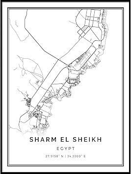 Amazon Com Squareious Sharm El Sheikh Map Poster Print Modern