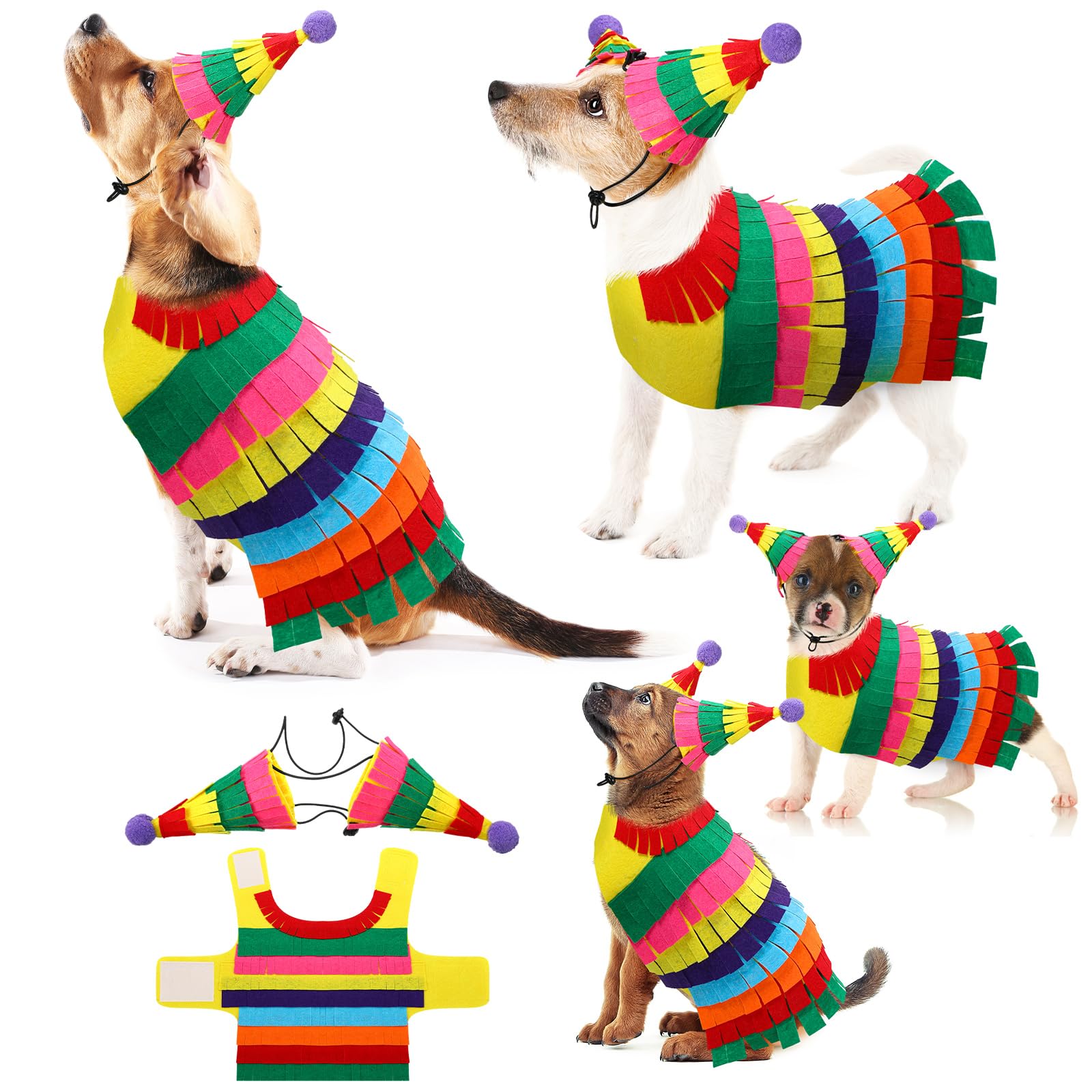 View 1 of ***HATS ONLY**8MISSING COSTUME****
Dansydaisy Halloween Pinata Dog Costume Mexican Dog Costume Halloween Cosplay Outfits Cute Clothes Adjustable Dress up Apparel Accessories for Small Medium Large Dogs(XL, 30-46 LB)