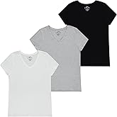 Sophia by Mia Olivia: 3 Pack Women's Tailored Fit V-Neck T-Shirts - Essential Style for Professionals, Students, and Moms