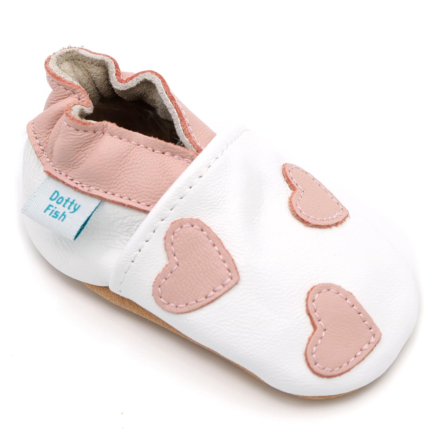 Dotty Fish Zapatos de cuero suave para bebés Niños y Niñas Estrellas