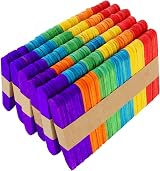 OWLKELA 300Pcs Mini Coloured Lollipop Sticks 65mm Wood Lolly Craft Sticks view 4