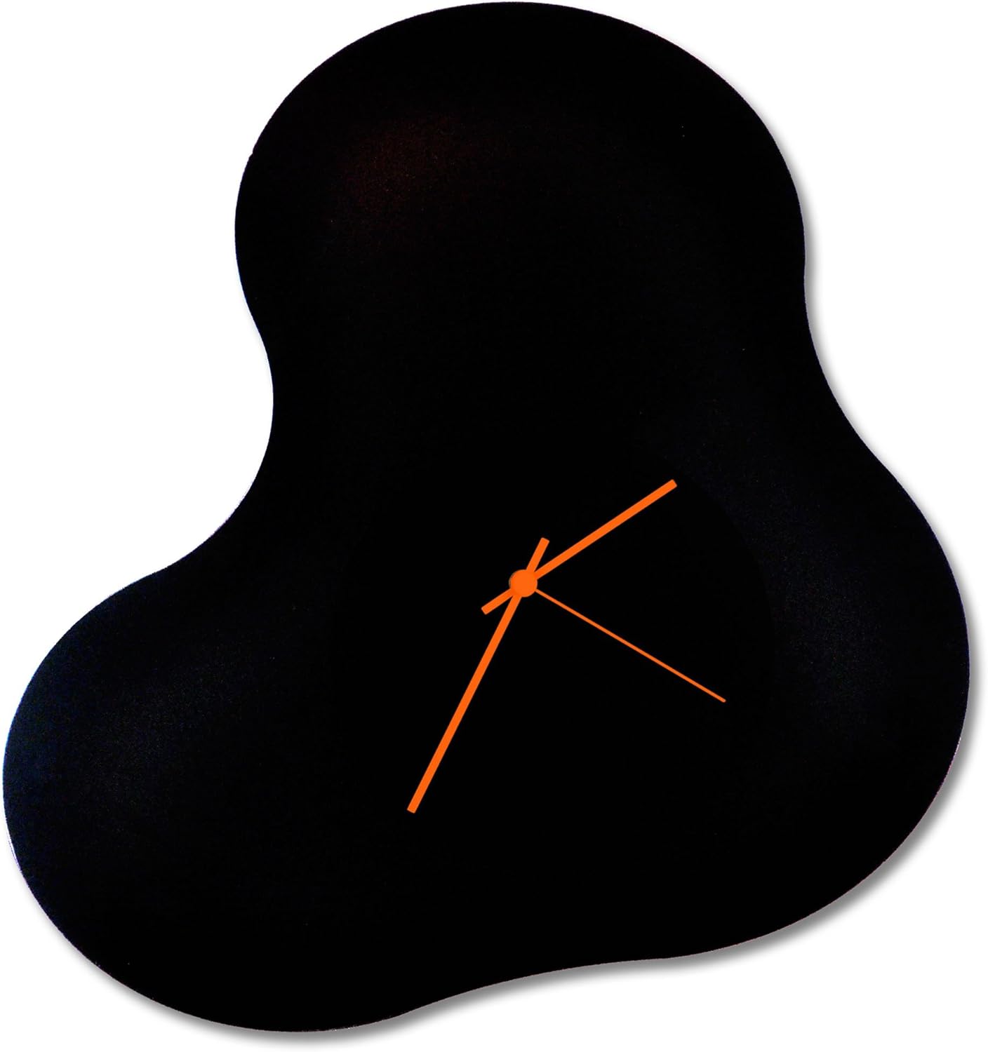 Reloj abstracto en color negro "Blackout Orange Blob Clock", relojes de