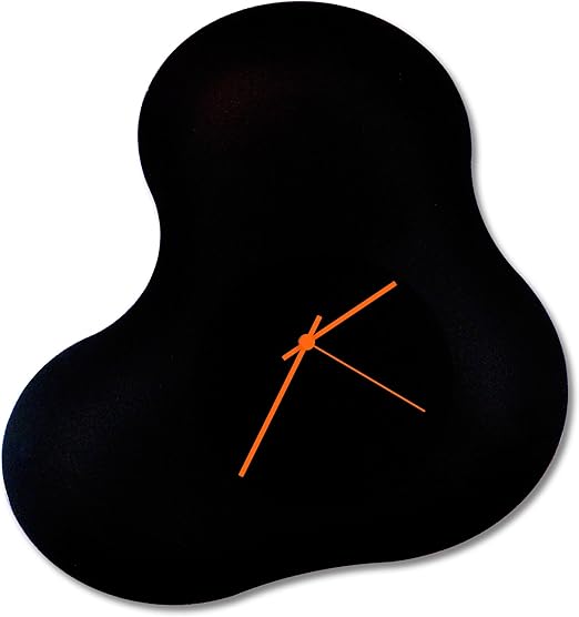 Reloj abstracto en color negro "Blackout Orange Blob Clock", relojes de
